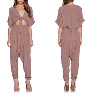 Free People one piece- tie front top